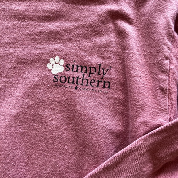 Simply Southern Dog Hair Don’t Care Mauve Colored Long Sleeve Shirt Size Small - Picture 2 of 5